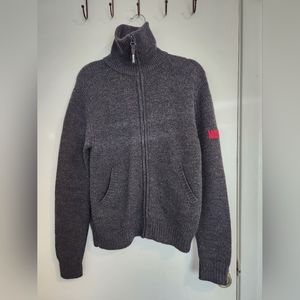 Moschino size L 100% Wool Zip Up Jacket